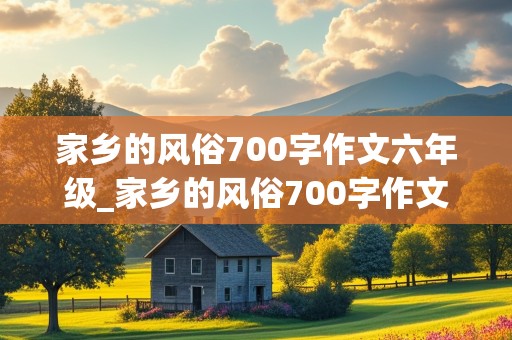 家乡的风俗700字作文六年级_家乡的风俗700字作文六年级春节