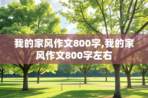 我的家风作文800字,我的家风作文800字左右