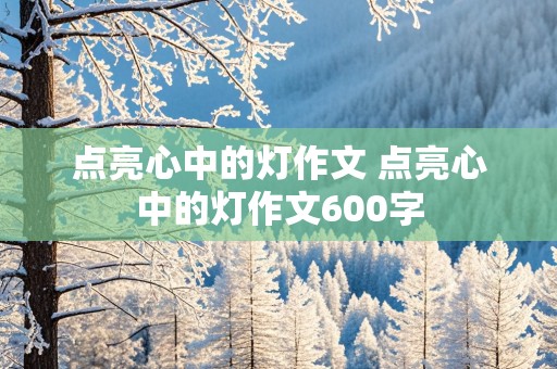 点亮心中的灯作文 点亮心中的灯作文600字