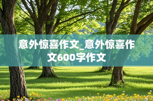 意外惊喜作文_意外惊喜作文600字作文