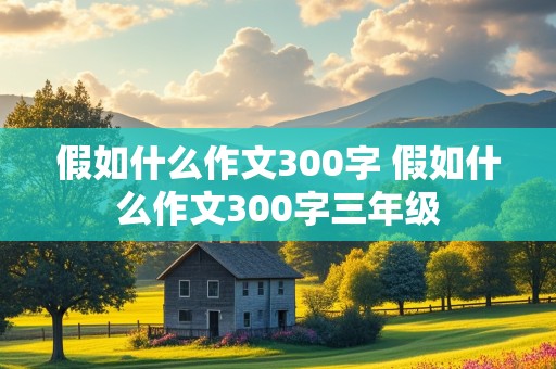 假如什么作文300字 假如什么作文300字三年级