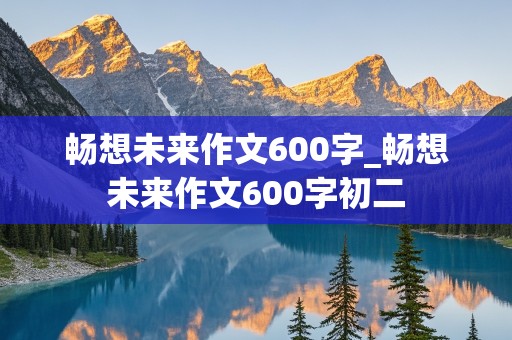 畅想未来作文600字_畅想未来作文600字初二