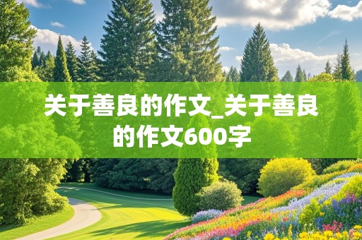 关于善良的作文_关于善良的作文600字