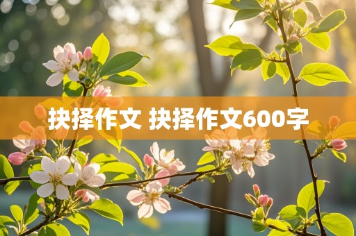 抉择作文 抉择作文600字