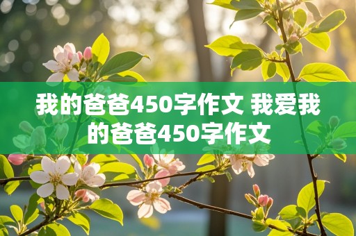 我的爸爸450字作文 我爱我的爸爸450字作文