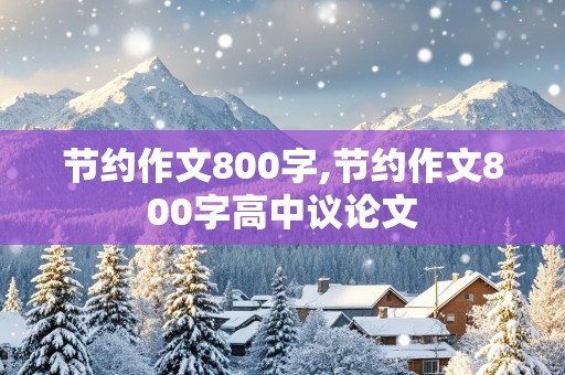 节约作文800字,节约作文800字高中议论文