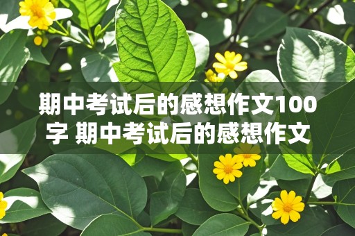 期中考试后的感想作文100字 期中考试后的感想作文100字左右