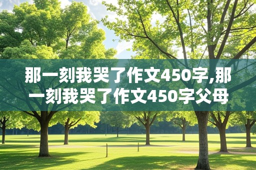 那一刻我哭了作文450字,那一刻我哭了作文450字父母的爱