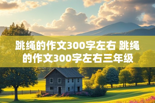 跳绳的作文300字左右 跳绳的作文300字左右三年级