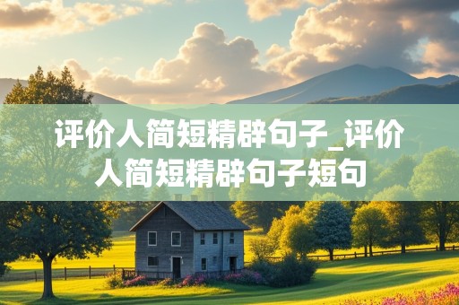 评价人简短精辟句子_评价人简短精辟句子短句