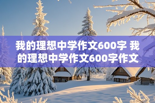 我的理想中学作文600字 我的理想中学作文600字作文