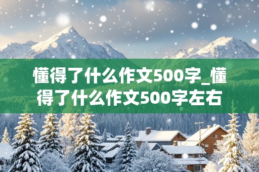 懂得了什么作文500字_懂得了什么作文500字左右