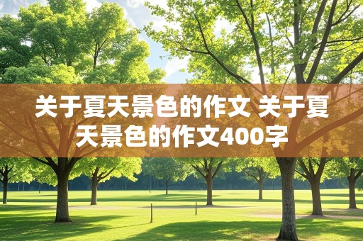 关于夏天景色的作文 关于夏天景色的作文400字