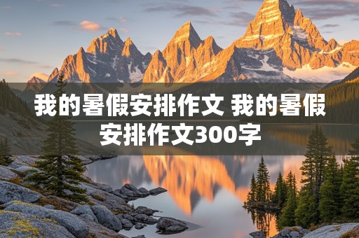 我的暑假安排作文 我的暑假安排作文300字