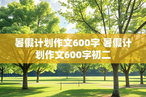 暑假计划作文600字 暑假计划作文600字初二