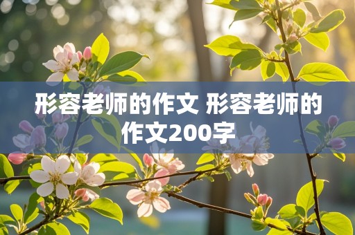 形容老师的作文 形容老师的作文200字