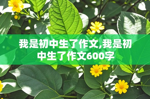 我是初中生了作文,我是初中生了作文600字