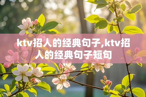 ktv招人的经典句子,ktv招人的经典句子短句