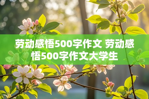 劳动感悟500字作文 劳动感悟500字作文大学生