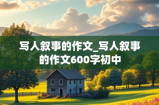 写人叙事的作文_写人叙事的作文600字初中