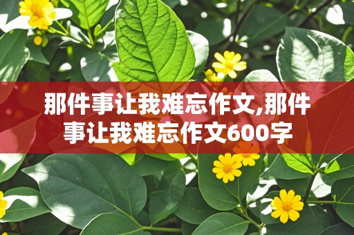 那件事让我难忘作文,那件事让我难忘作文600字