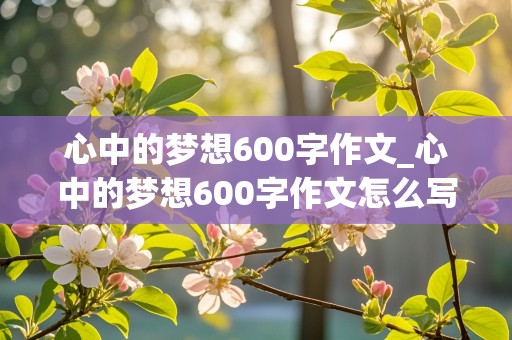 心中的梦想600字作文_心中的梦想600字作文怎么写