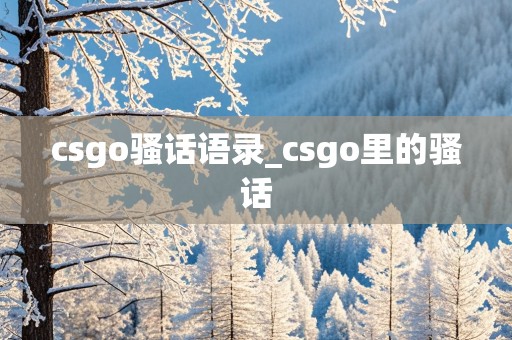 csgo骚话语录_csgo里的骚话