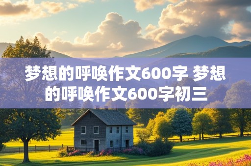 梦想的呼唤作文600字 梦想的呼唤作文600字初三