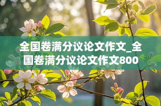 全国卷满分议论文作文_全国卷满分议论文作文800