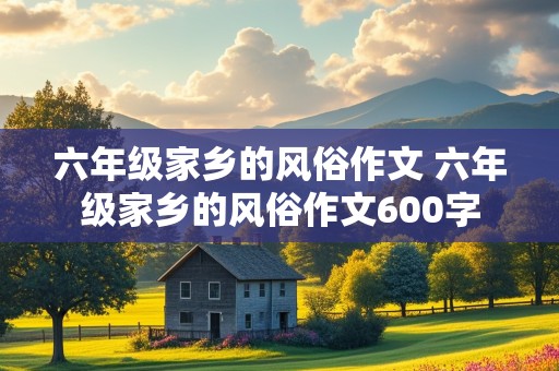 六年级家乡的风俗作文 六年级家乡的风俗作文600字