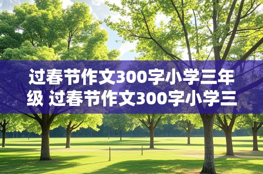 过春节作文300字小学三年级 过春节作文300字小学三年级下册