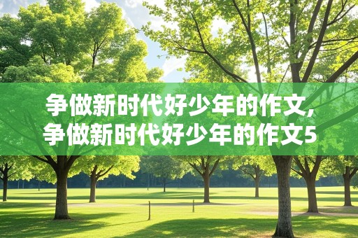 争做新时代好少年的作文,争做新时代好少年的作文500字