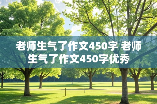 老师生气了作文450字 老师生气了作文450字优秀