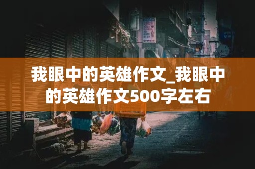 我眼中的英雄作文_我眼中的英雄作文500字左右