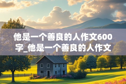 他是一个善良的人作文600字_他是一个善良的人作文600字初一