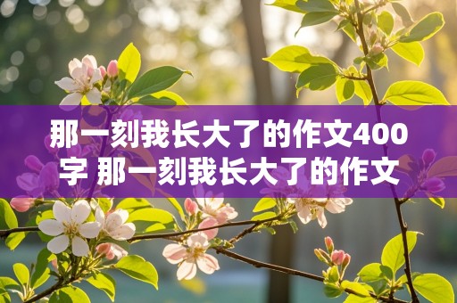 那一刻我长大了的作文400字 那一刻我长大了的作文400字的