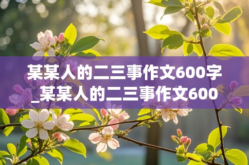 某某人的二三事作文600字_某某人的二三事作文600字初一