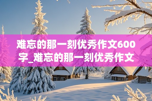 难忘的那一刻优秀作文600字_难忘的那一刻优秀作文600字初一