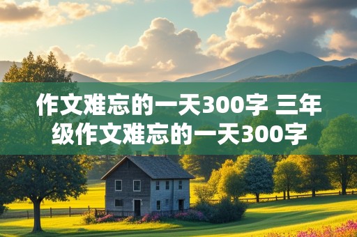 作文难忘的一天300字 三年级作文难忘的一天300字