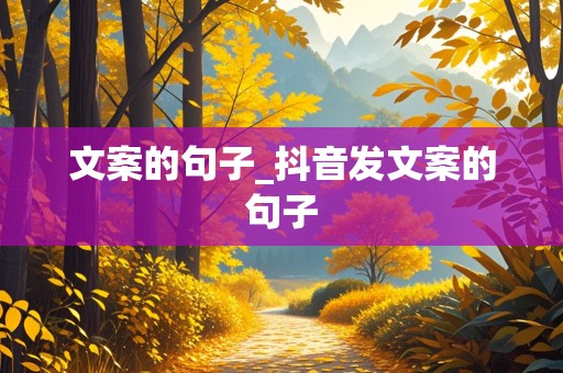 文案的句子_抖音发文案的句子