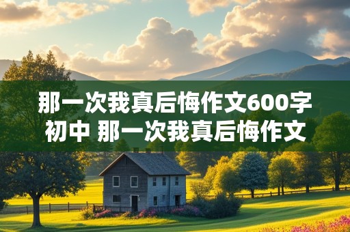 那一次我真后悔作文600字初中 那一次我真后悔作文600字初中作文