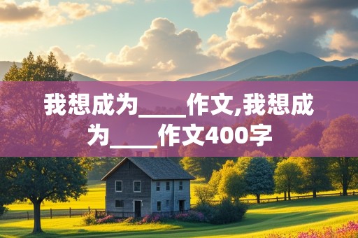 我想成为____作文,我想成为____作文400字