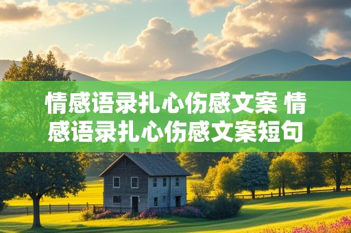 情感语录扎心伤感文案 情感语录扎心伤感文案短句