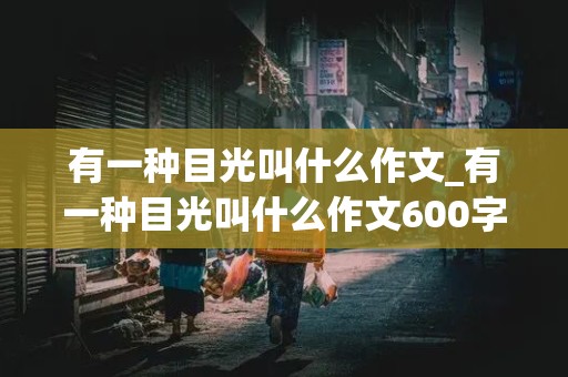 有一种目光叫什么作文_有一种目光叫什么作文600字