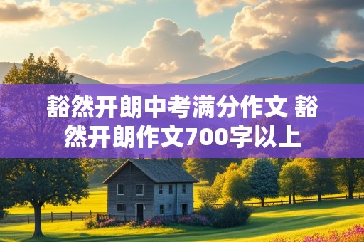 豁然开朗中考满分作文 豁然开朗作文700字以上