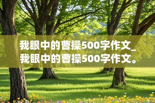 我眼中的曹操500字作文_我眼中的曹操500字作文。高中