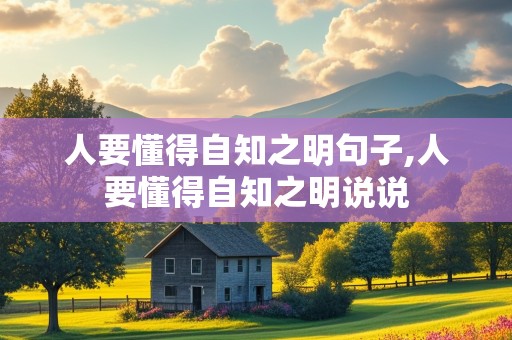 人要懂得自知之明句子,人要懂得自知之明说说