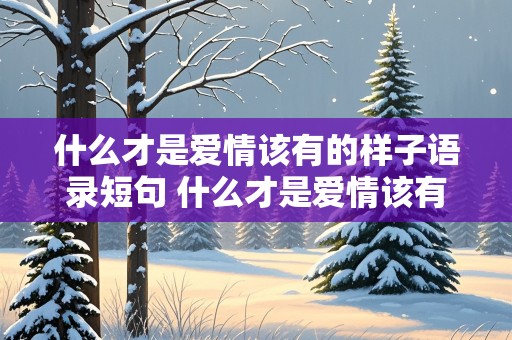 什么才是爱情该有的样子语录短句 什么才是爱情该有的样子语录短句图片