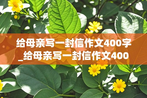 给母亲写一封信作文400字_给母亲写一封信作文400字三八节怎么写