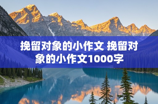 挽留对象的小作文 挽留对象的小作文1000字